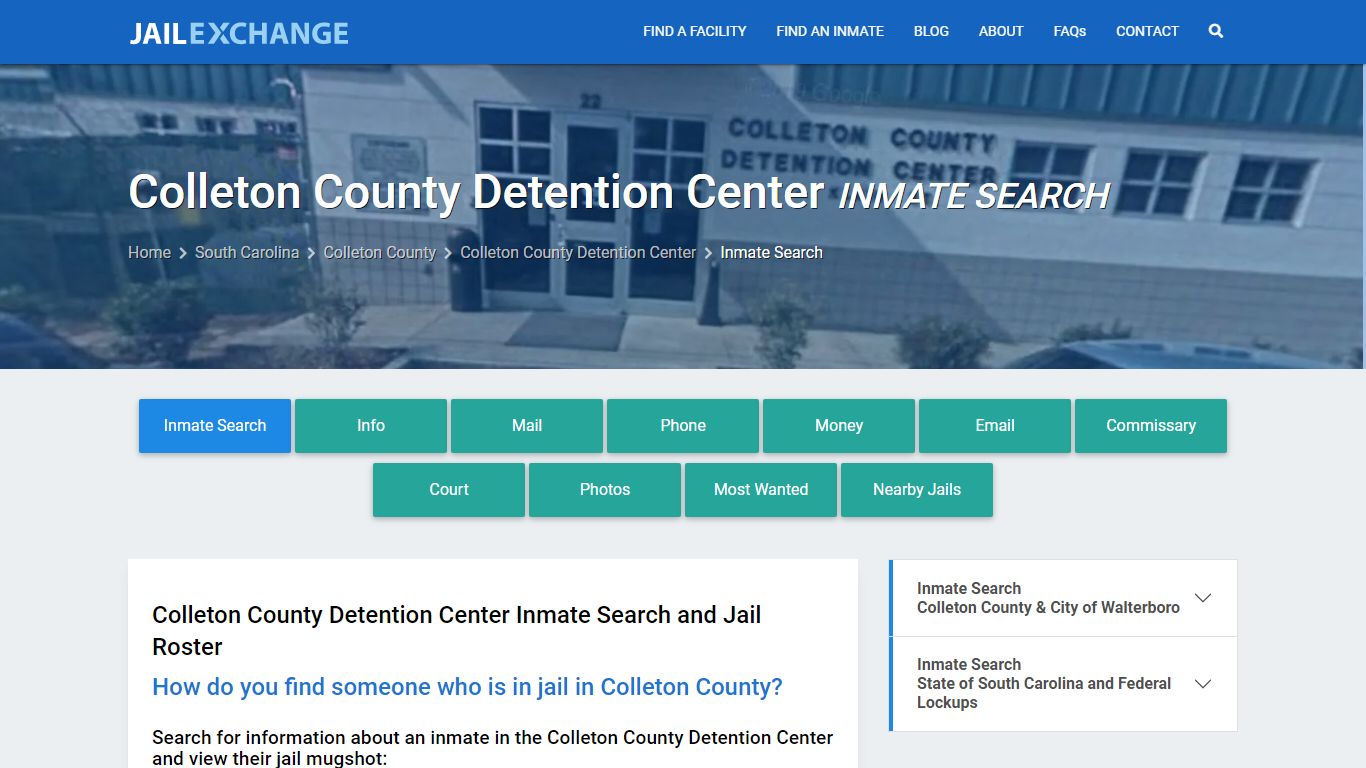 Colleton County Detention Center Inmate Search - Jail Exchange